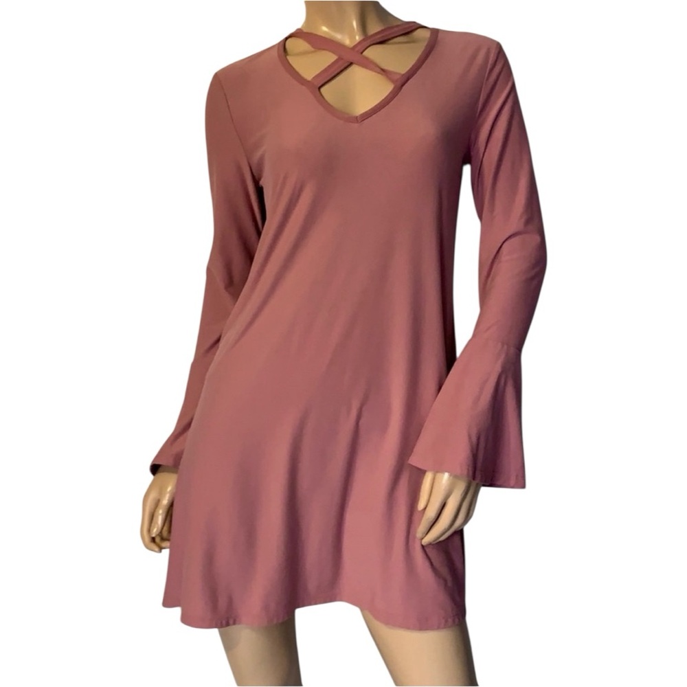BB2- Women’s Small - Small Pink Rose Suede Mauve Dress
